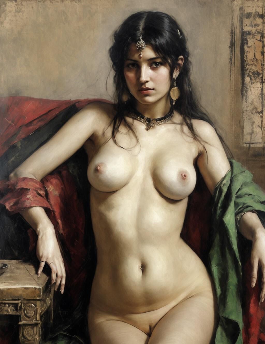 Peintures de nu classiques de sa dame de harem préférée