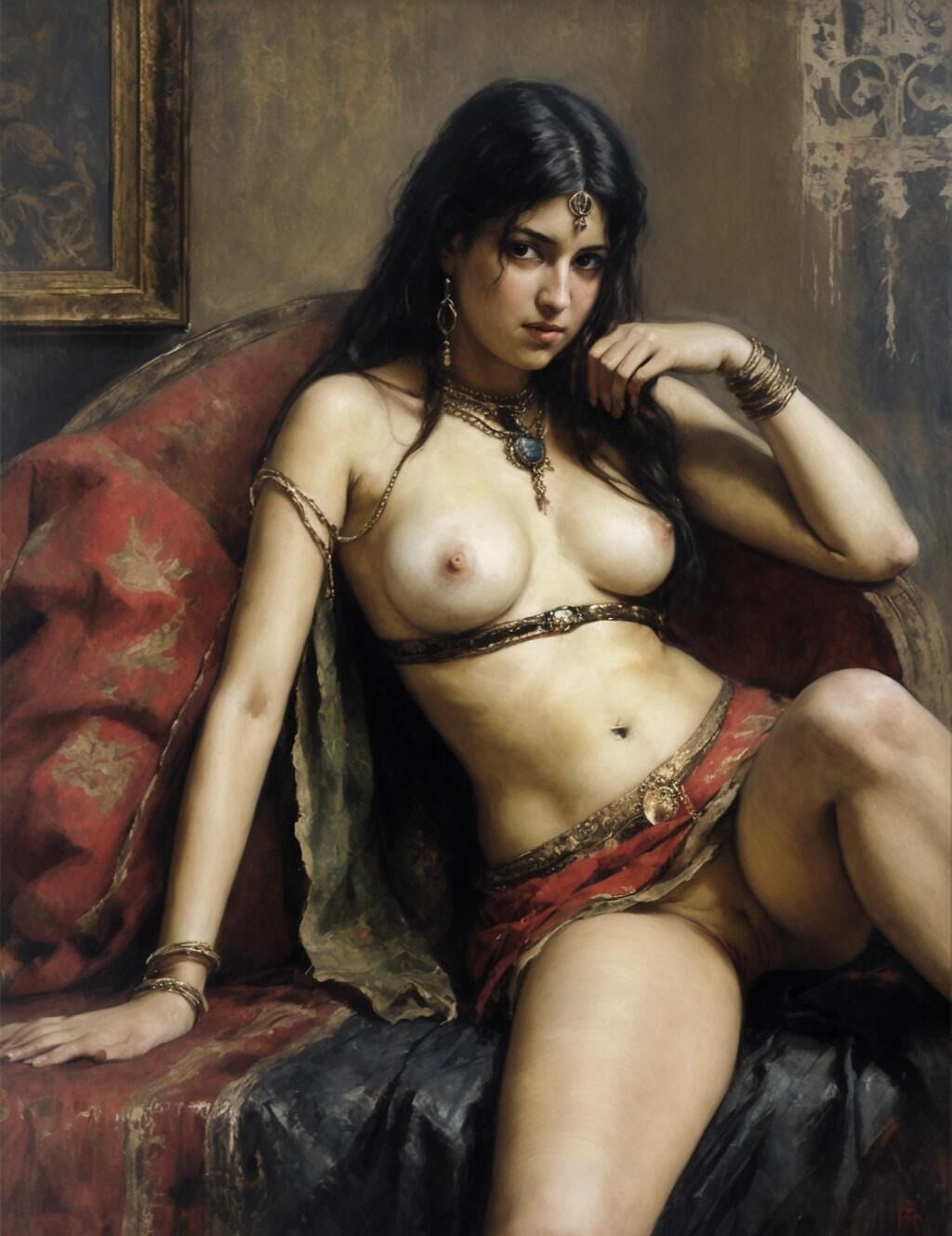 Peintures de nu classiques de sa dame de harem préférée