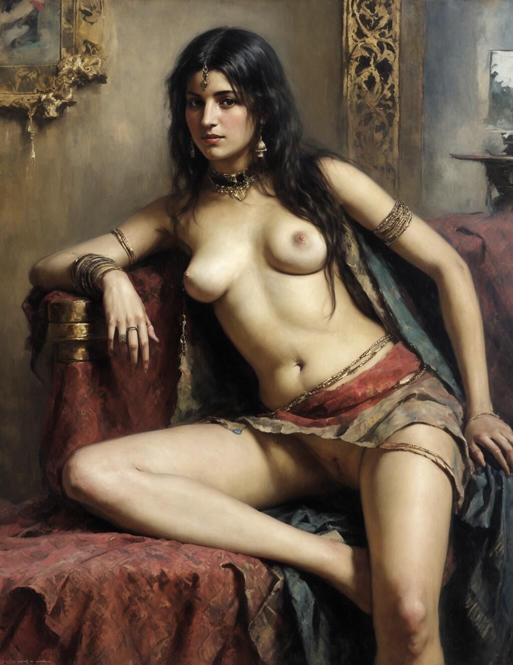 Peintures de nu classiques de sa dame de harem préférée