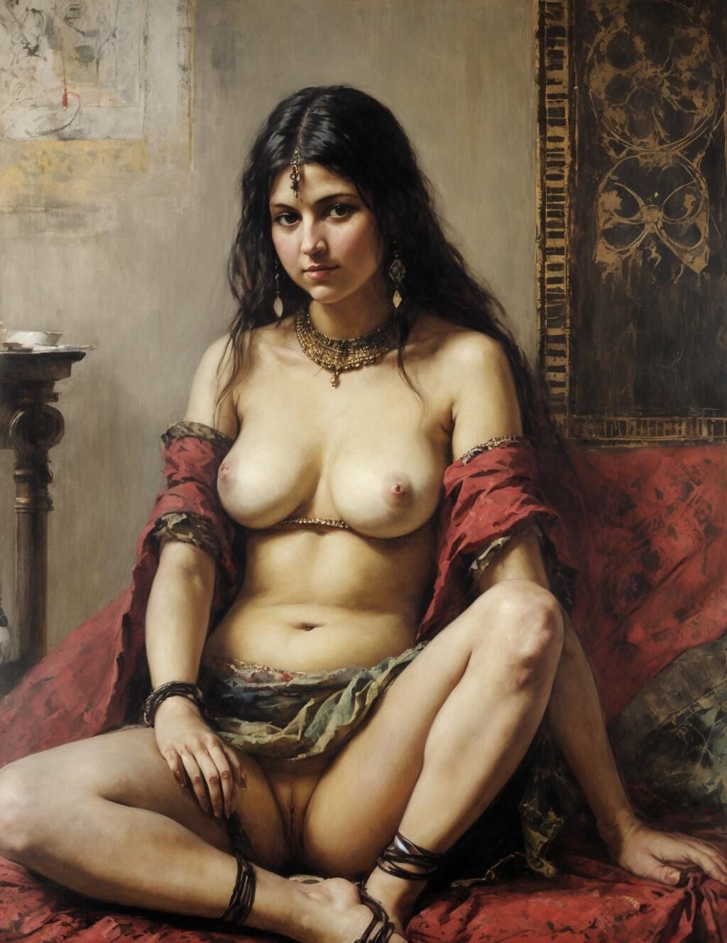 Peintures de nu classiques de sa dame de harem préférée