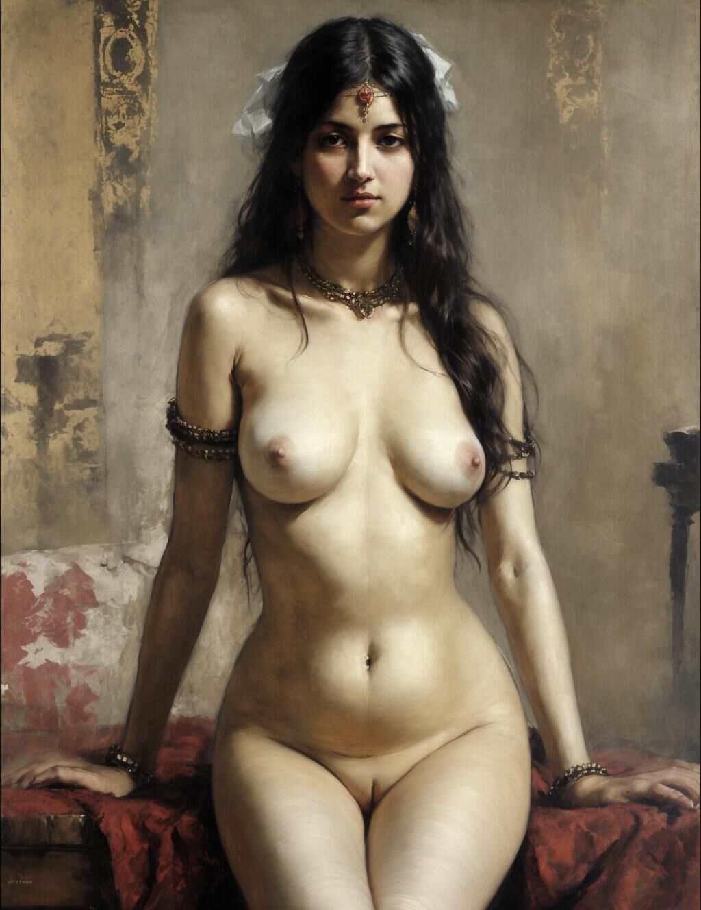 Peintures de nu classiques de sa dame de harem préférée