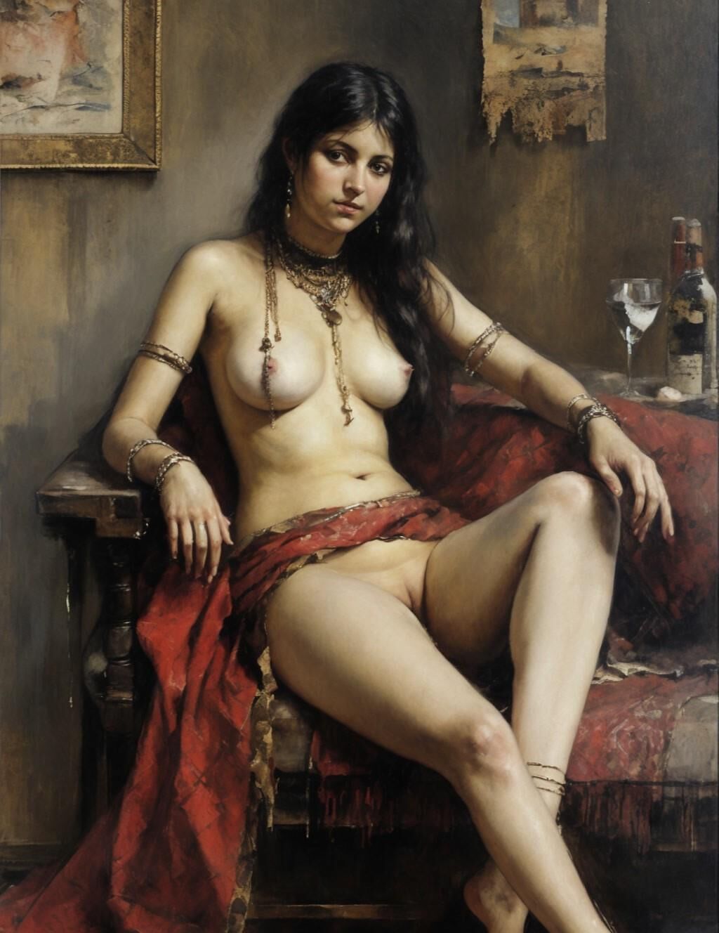 Peintures de nu classiques de sa dame de harem préférée