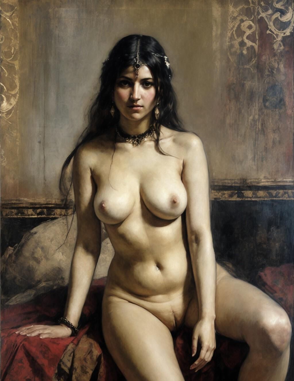 Peintures de nu classiques de sa dame de harem préférée