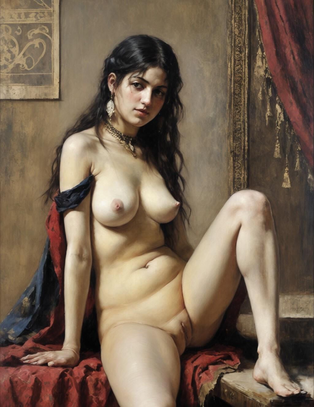 Peintures de nu classiques de sa dame de harem préférée