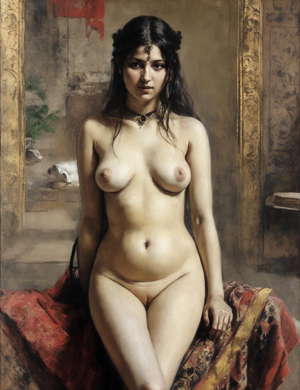 Peintures de nu classiques de sa dame de harem préférée