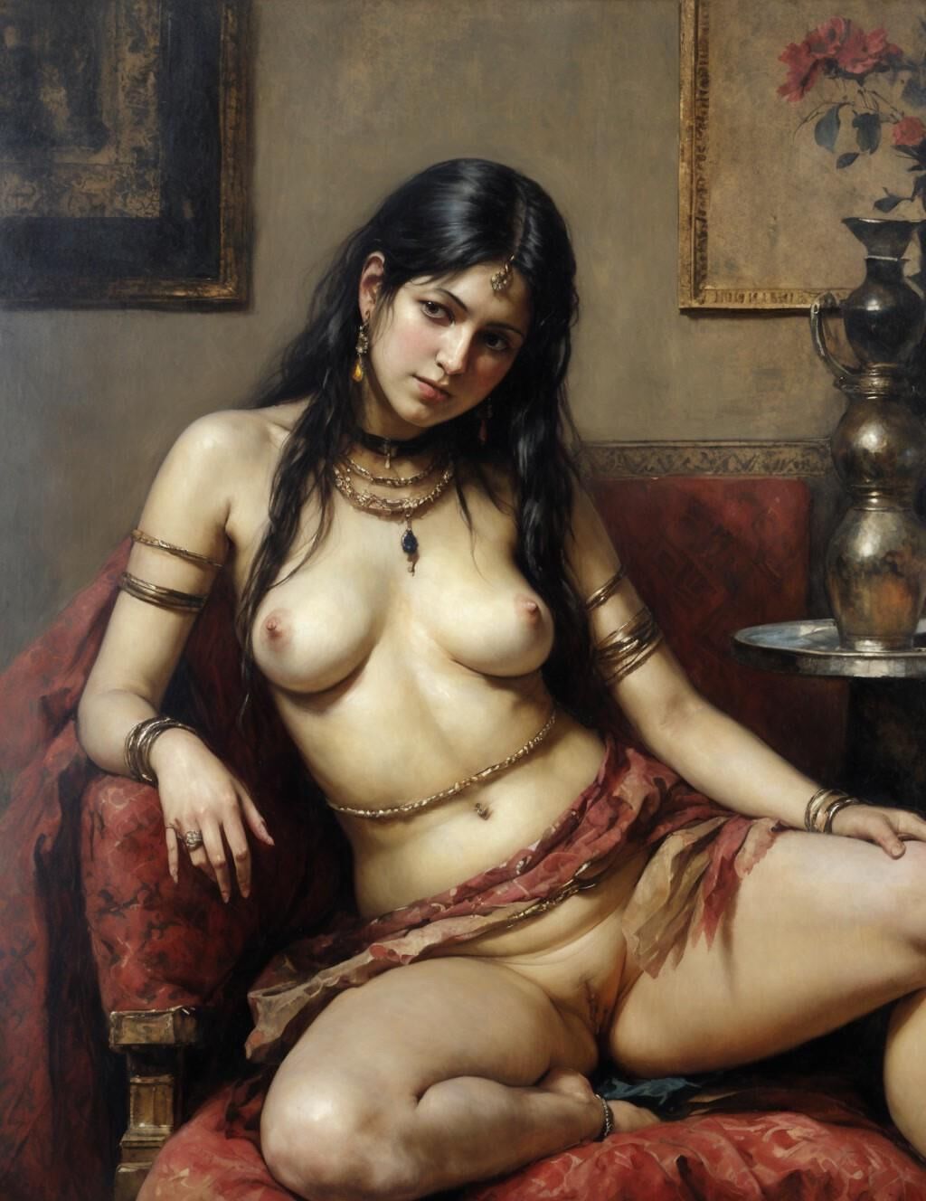 Peintures de nu classiques de sa dame de harem préférée