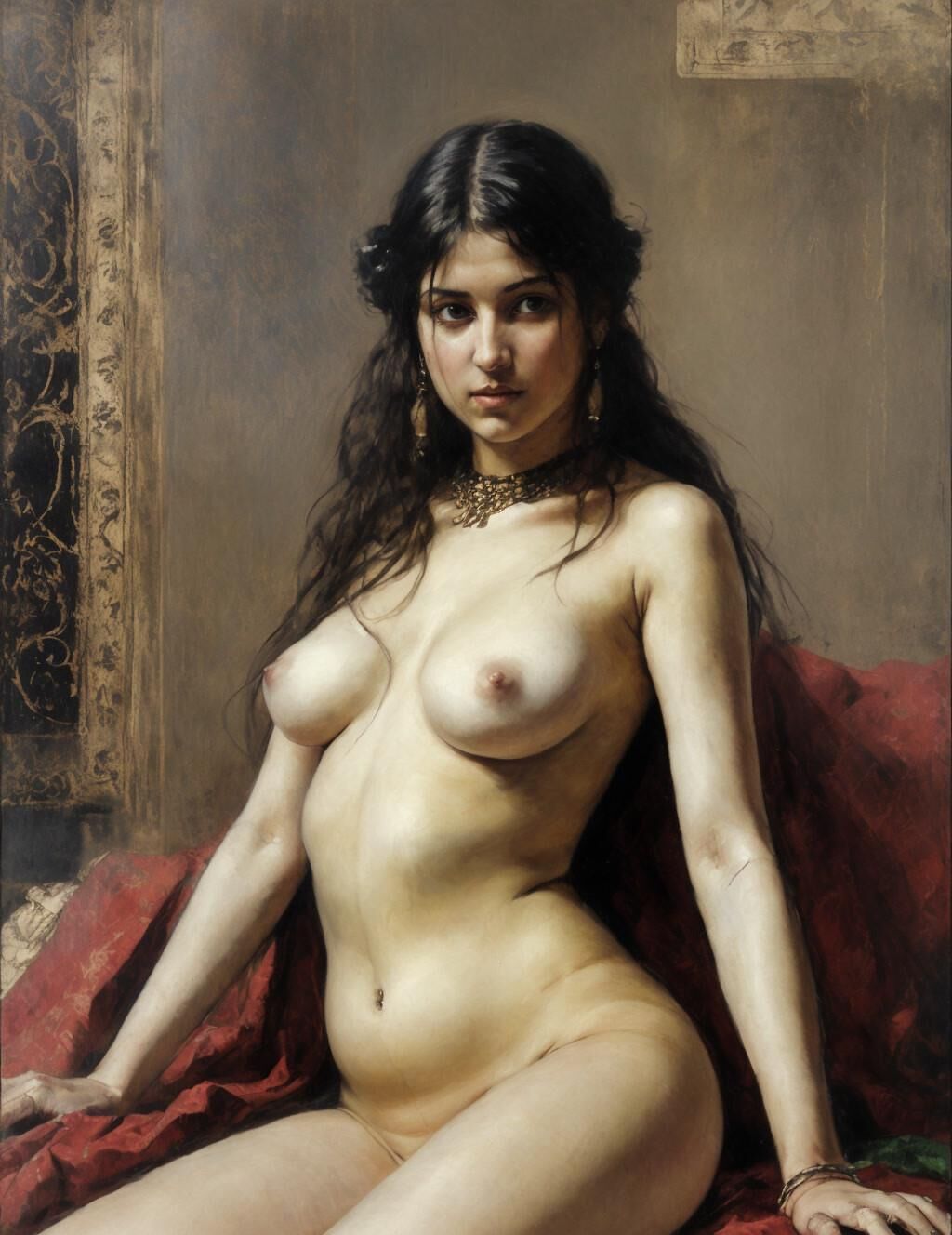 Peintures de nu classiques de sa dame de harem préférée