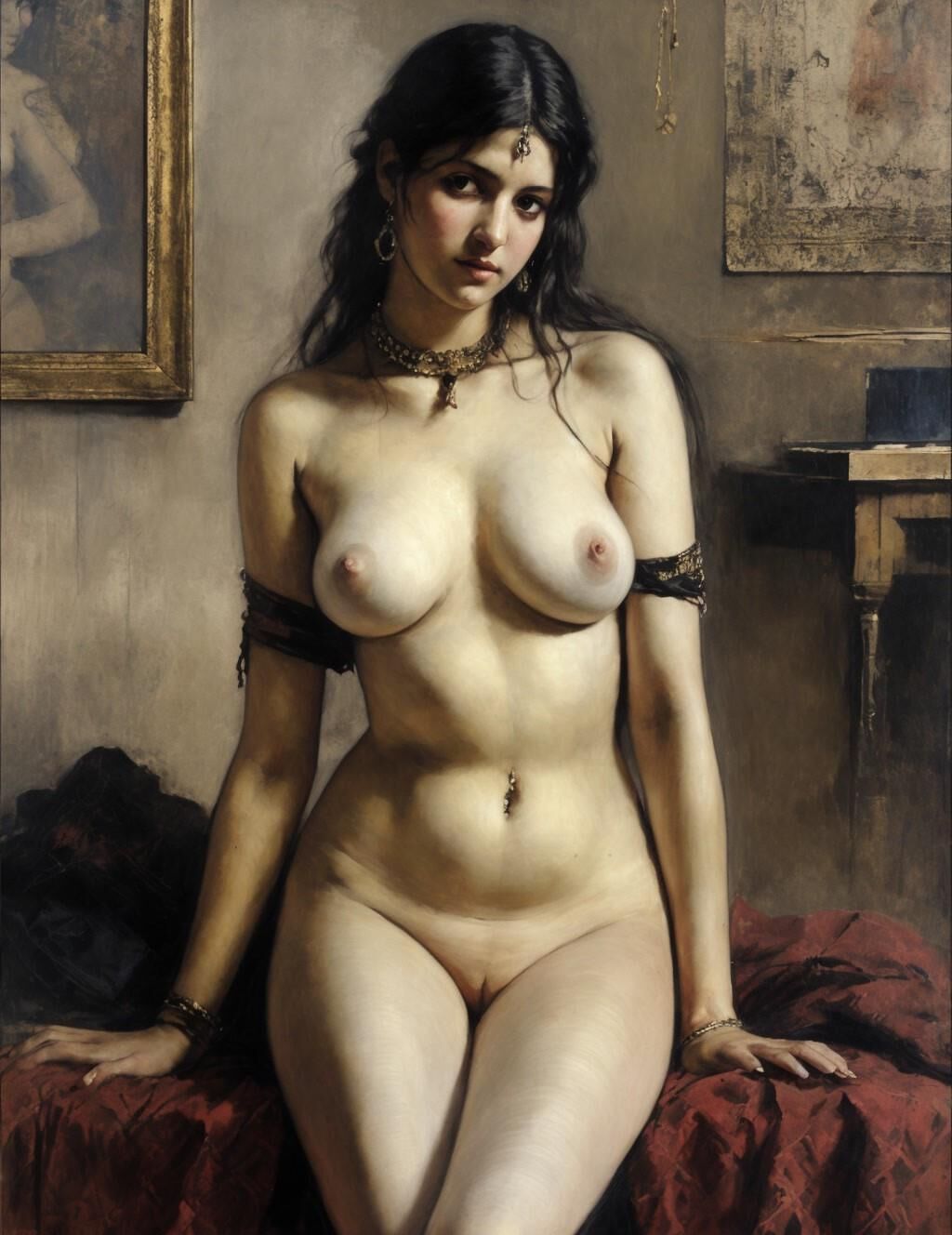 Peintures de nu classiques de sa dame de harem préférée