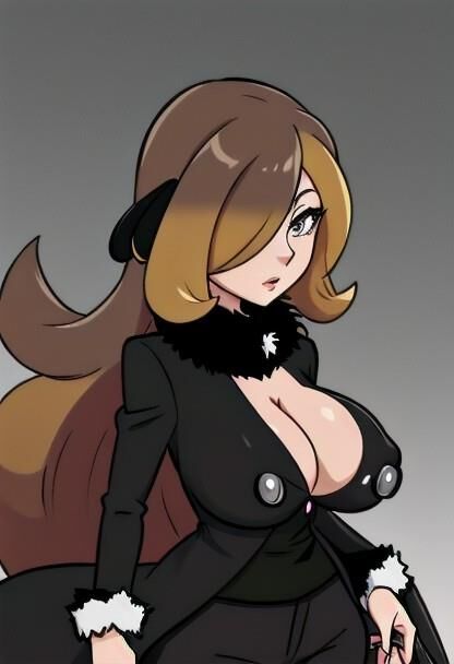 Cynthia, championne de Pokémon aux gros seins, générée par IA