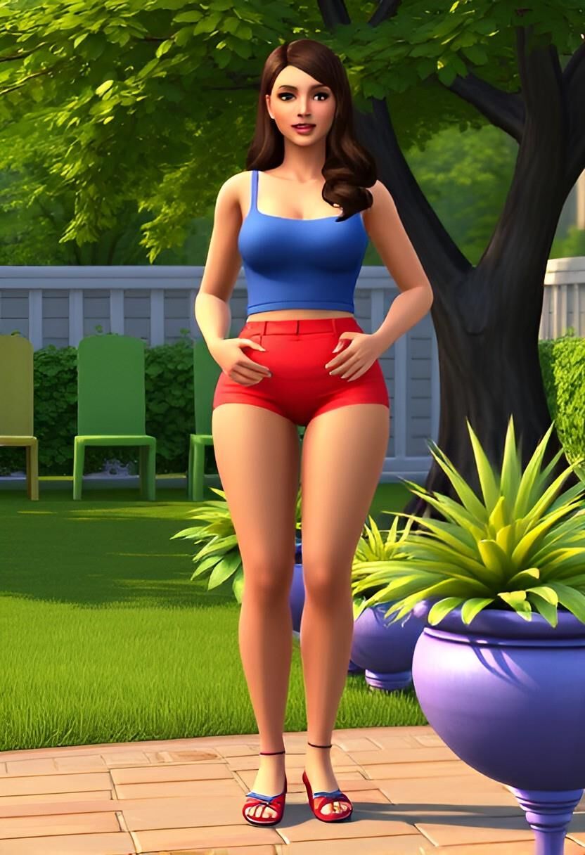 sims woman outdoor