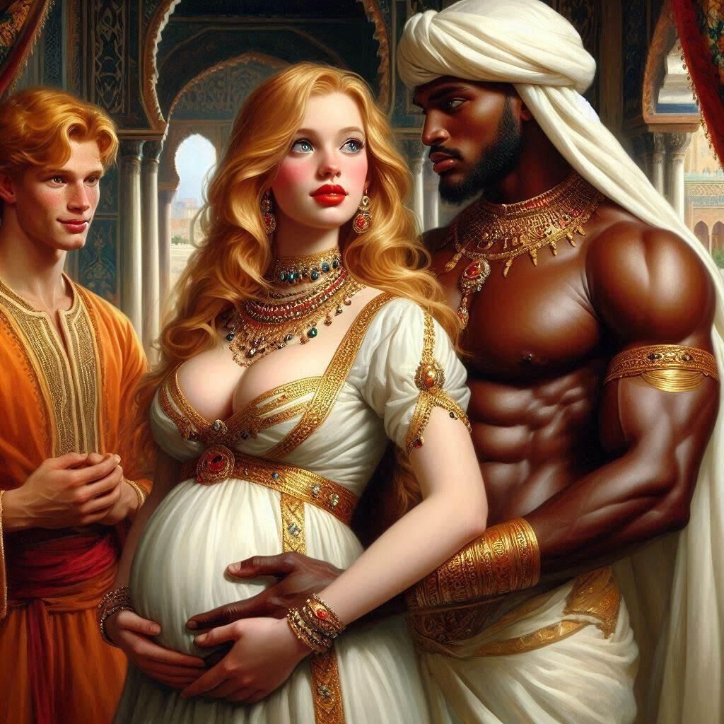 Prince musulman et concubine blanche (art IA)