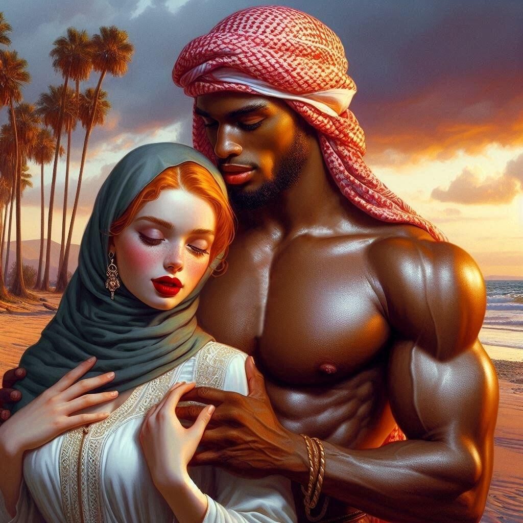 Prince musulman et concubine blanche (art IA)