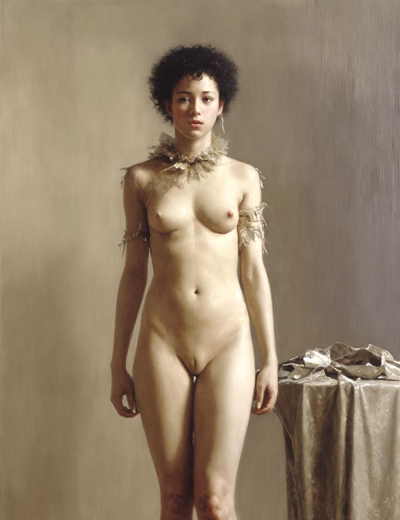 Renaissance nude paintings of woman with afro hairstyle