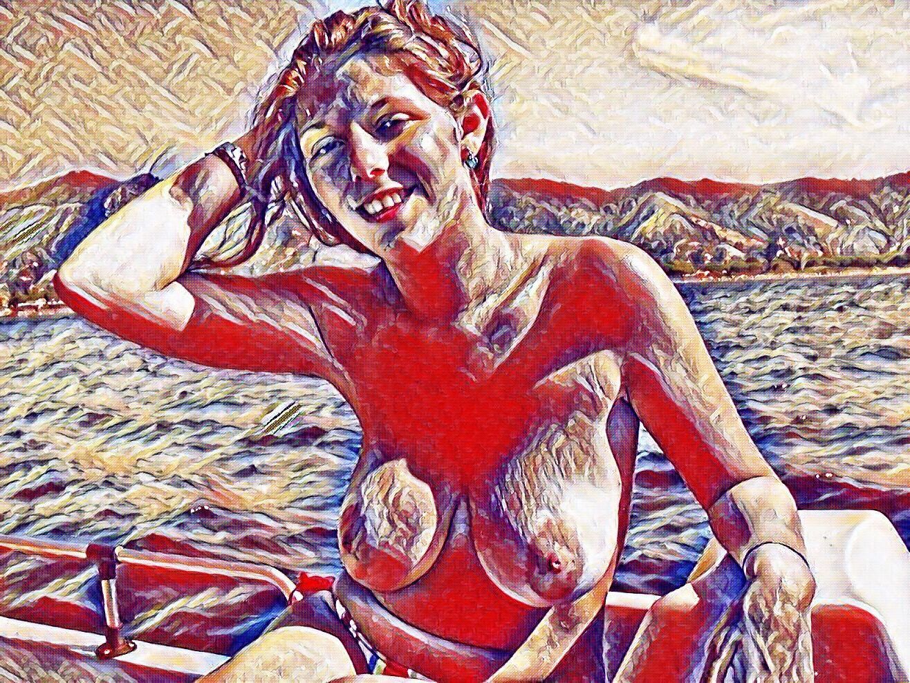 Love Horny girls on a boat#