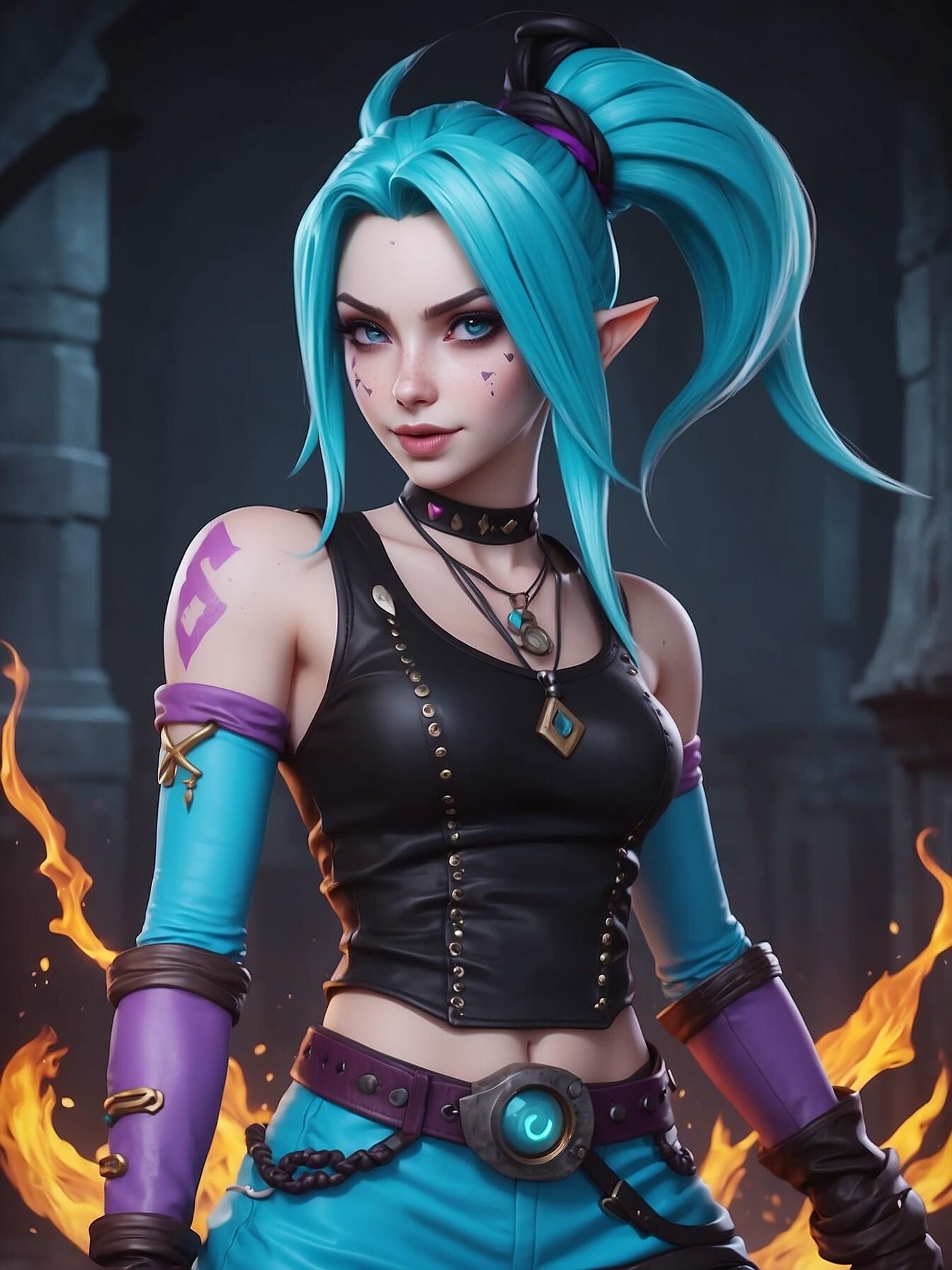 Jinx d'Arkane en tant que Manga-woman nn