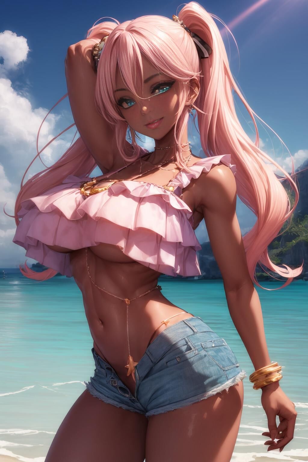 3d Hentai beach babe looking for fun