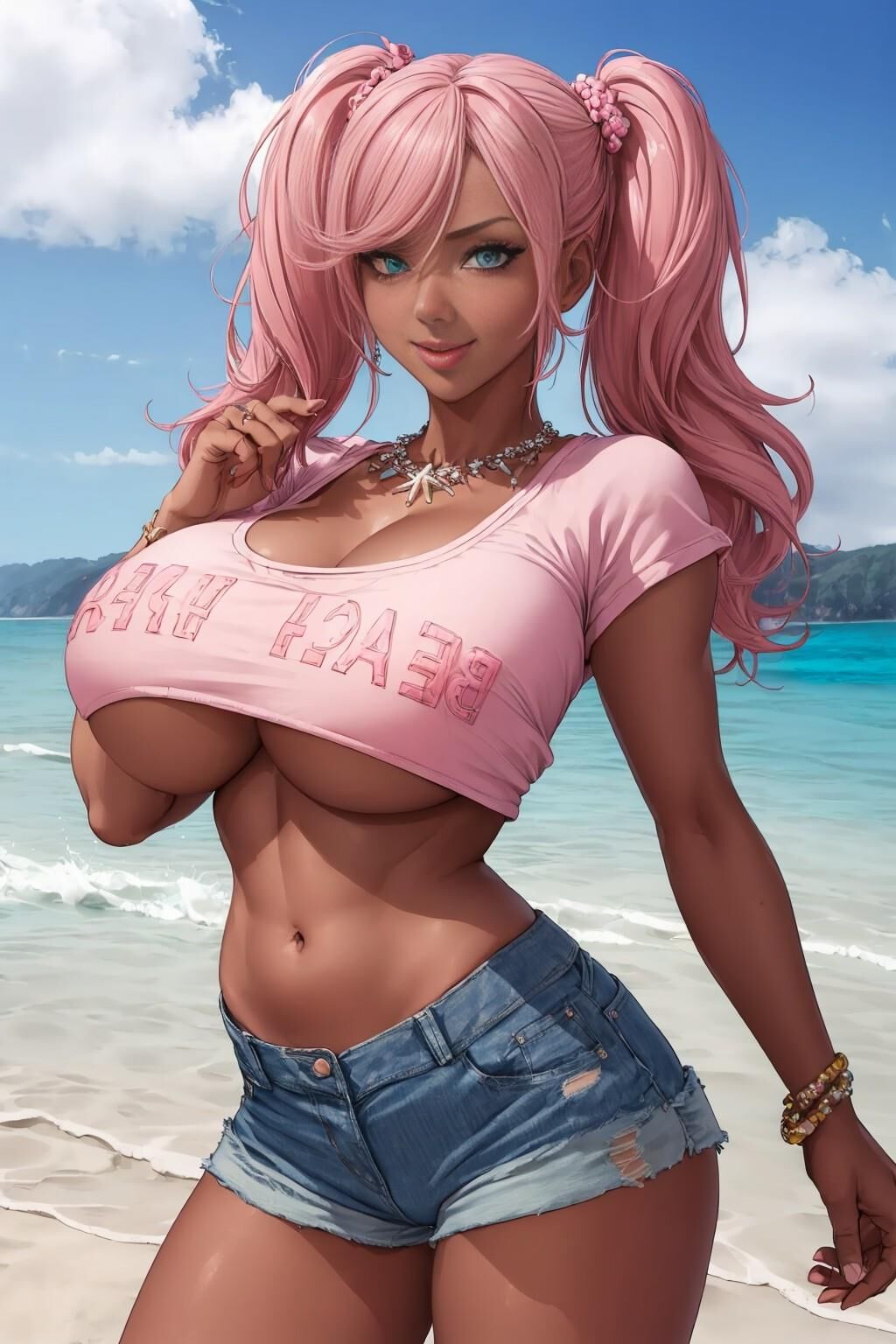 3d Hentai beach babe looking for fun