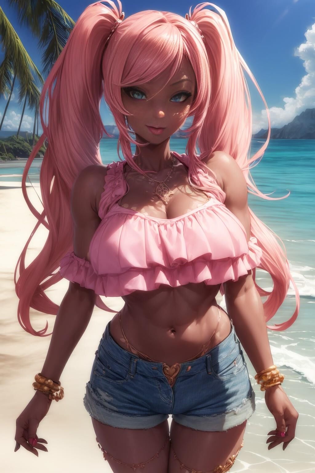 3d Hentai beach babe looking for fun