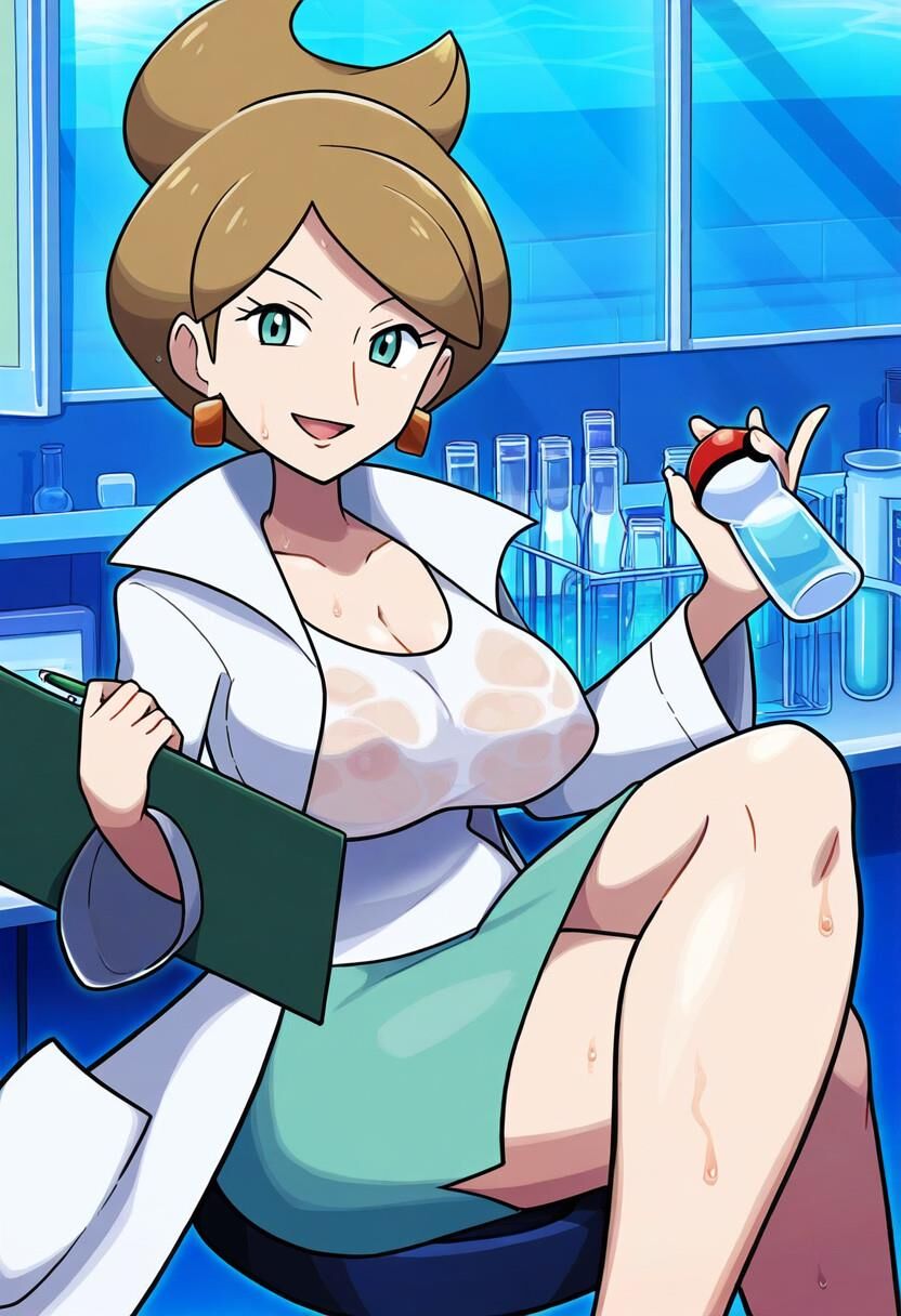 Pokemon professor aurea juniper lactation ai generated NAI