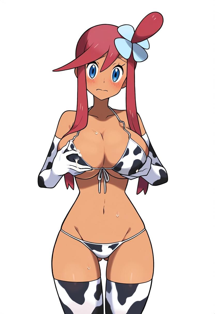 Skyla lactation pokemon gym leader ai généré