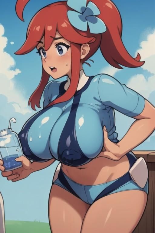 Skyla lactation pokemon gym leader ai généré