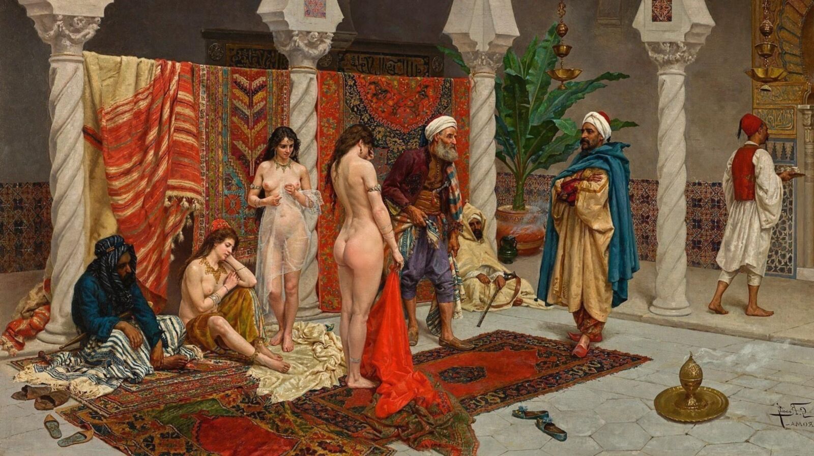 Naked slaves in paintings by famous world artists