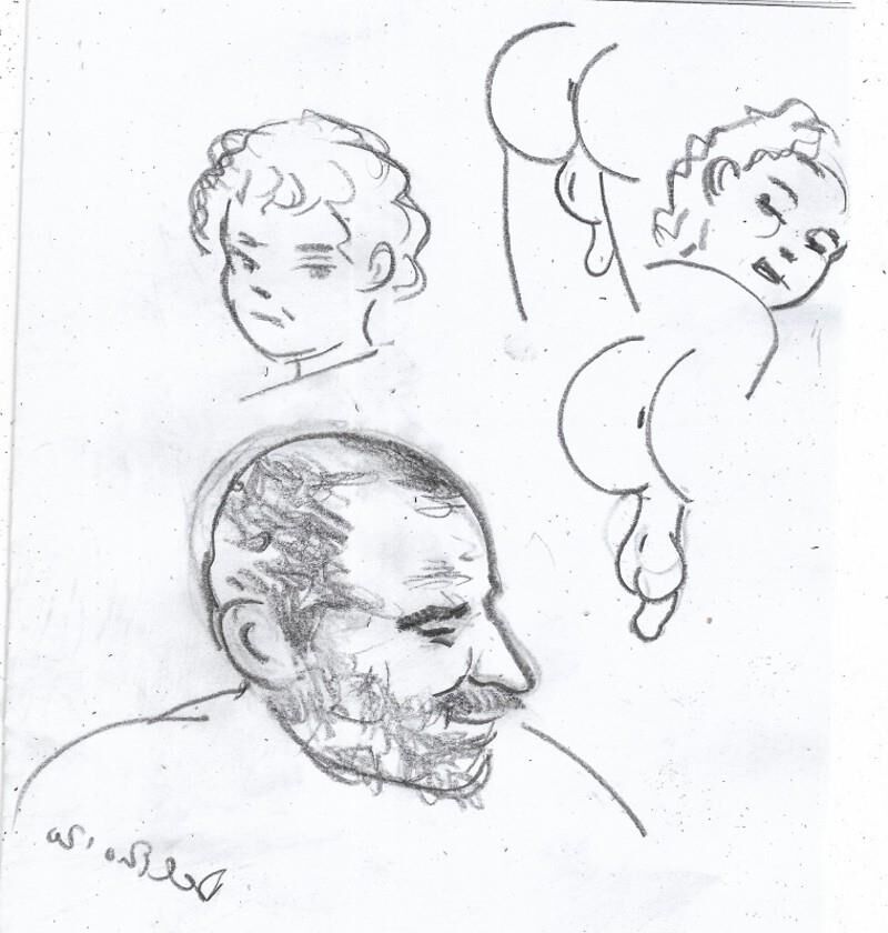 Vários desenhos de del Rio