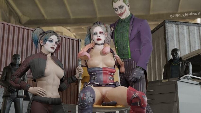 Harley Quinn em perigo, pronta para ser fodida