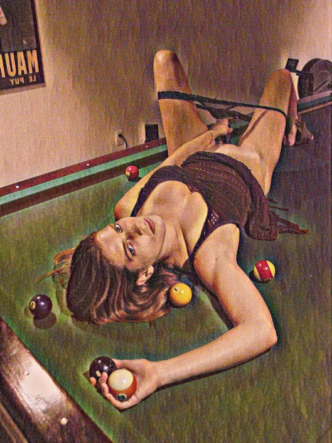 Love nude girls at the pooltable#