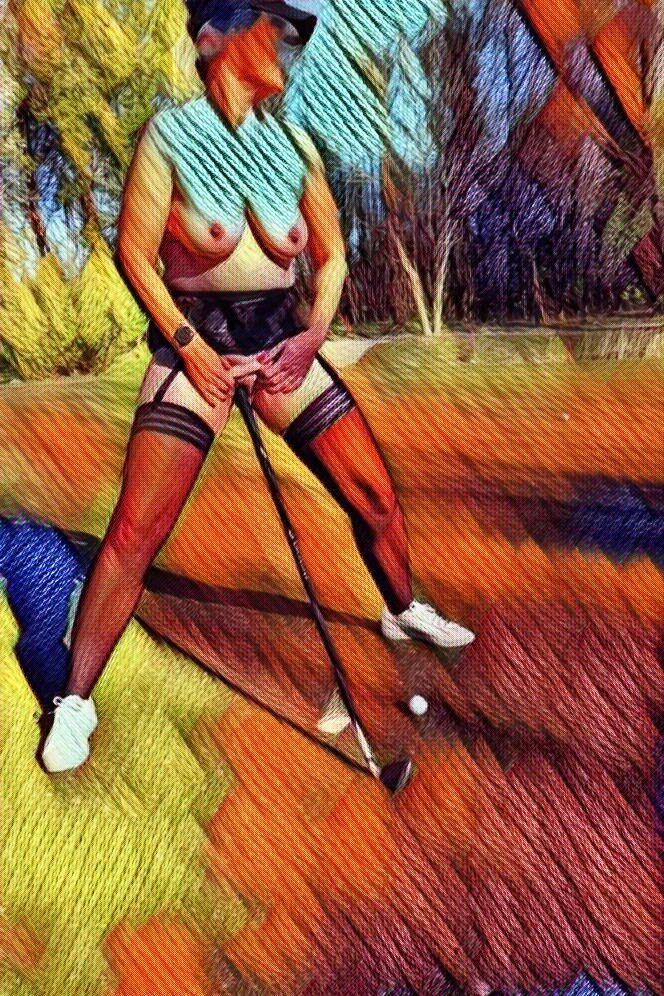 Sonhando com senhoras sexy nuas no curso de golfe