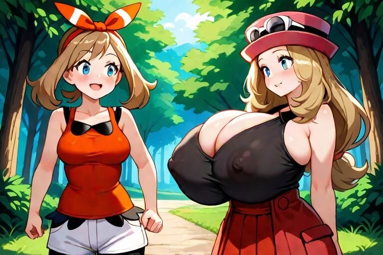 Möge Serena Pokemon Busty Trainer laktieren Melken KI