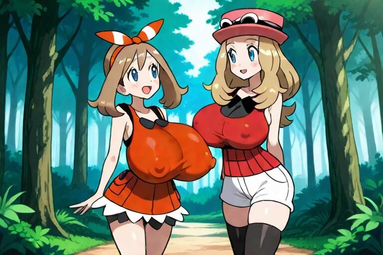 Möge Serena Pokemon Busty Trainer laktieren Melken KI