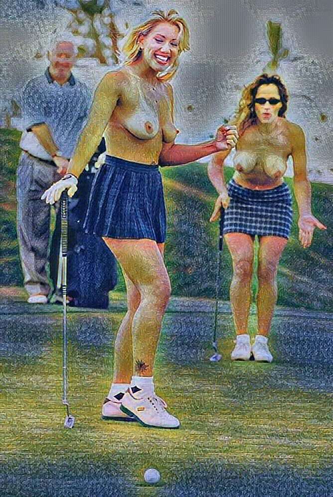 Soñando con mujeres sexy desnudas en el curruco de golf