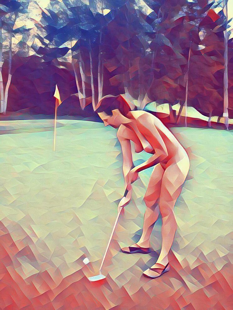 Soñando con mujeres sexy desnudas en el curruco de golf