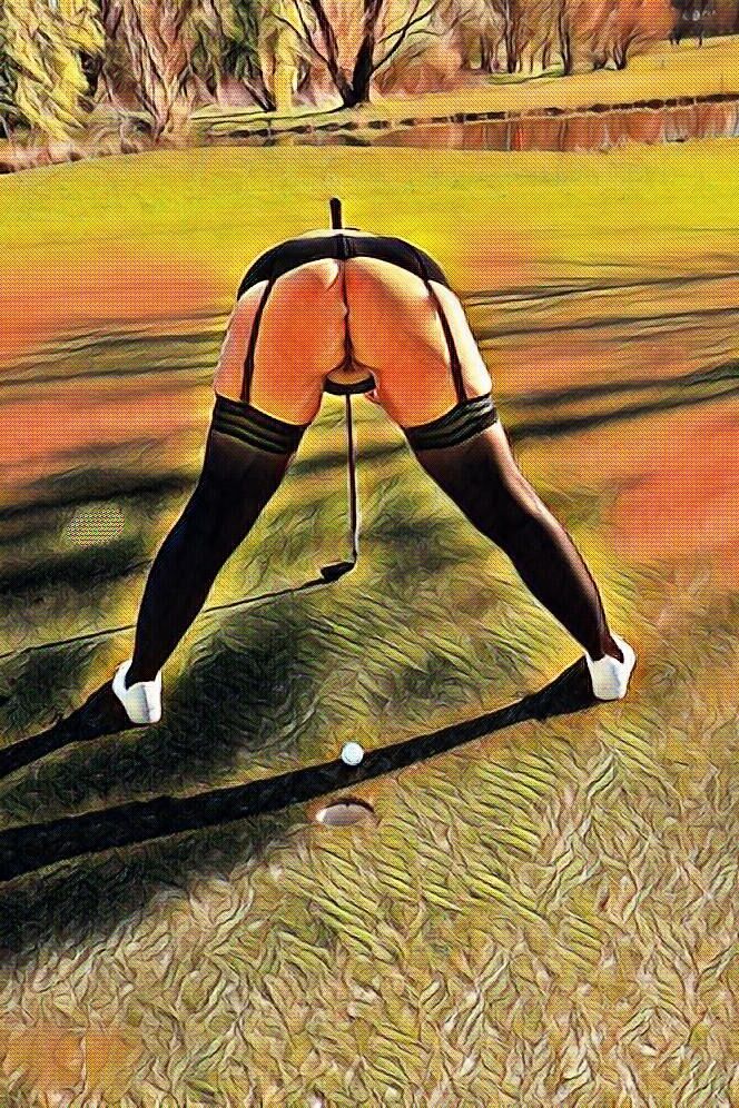 Soñando con mujeres sexy desnudas en el curruco de golf