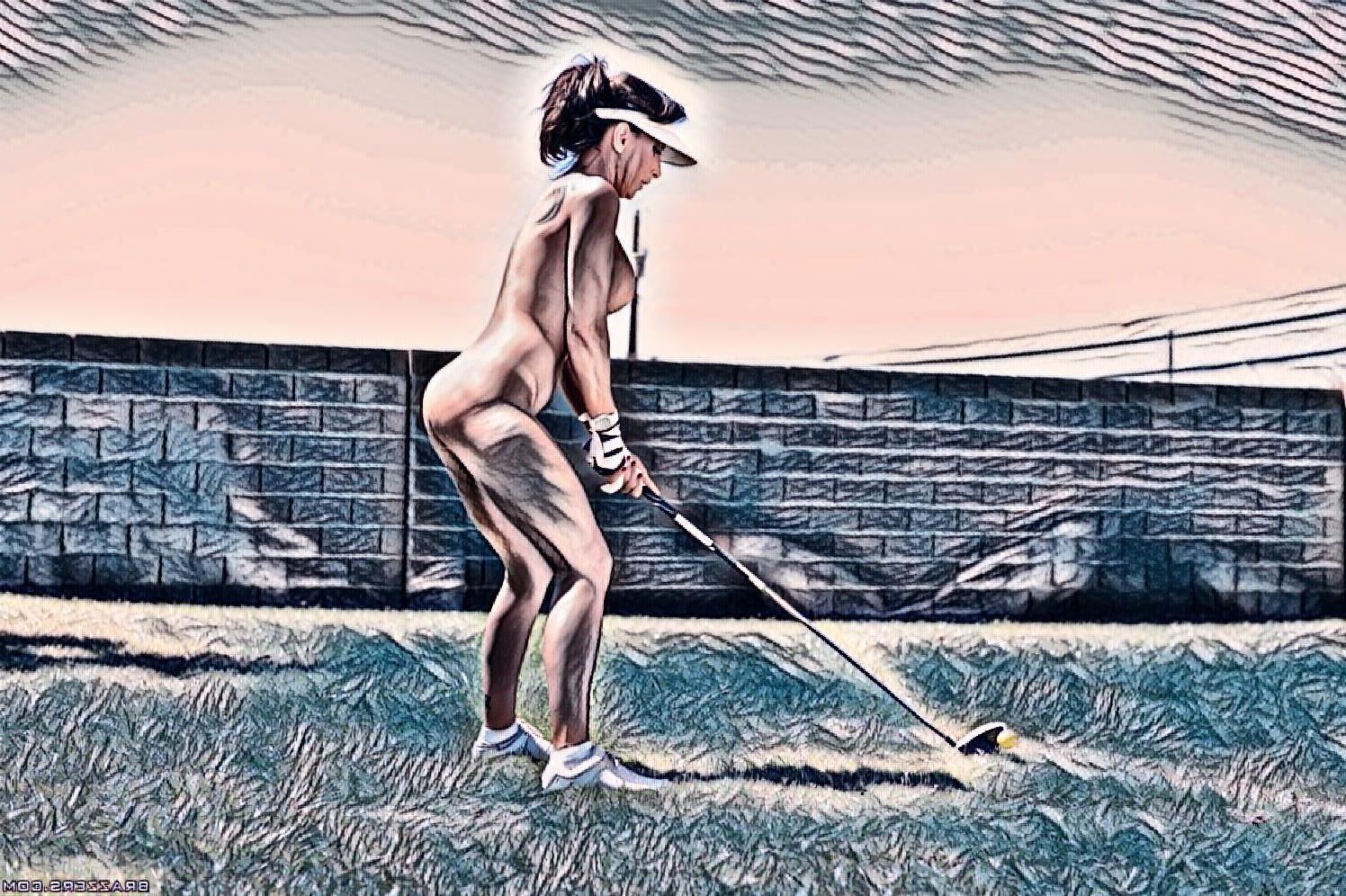 Soñando con mujeres sexy desnudas en el curruco de golf