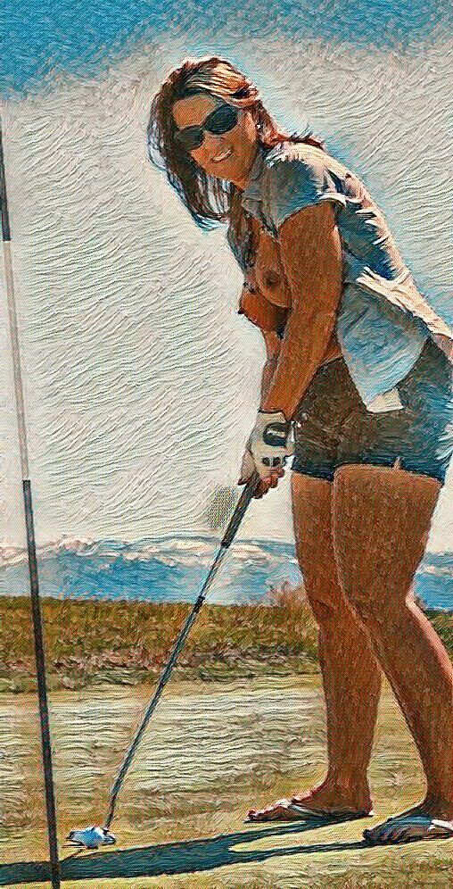 Soñando con mujeres sexy desnudas en el curruco de golf