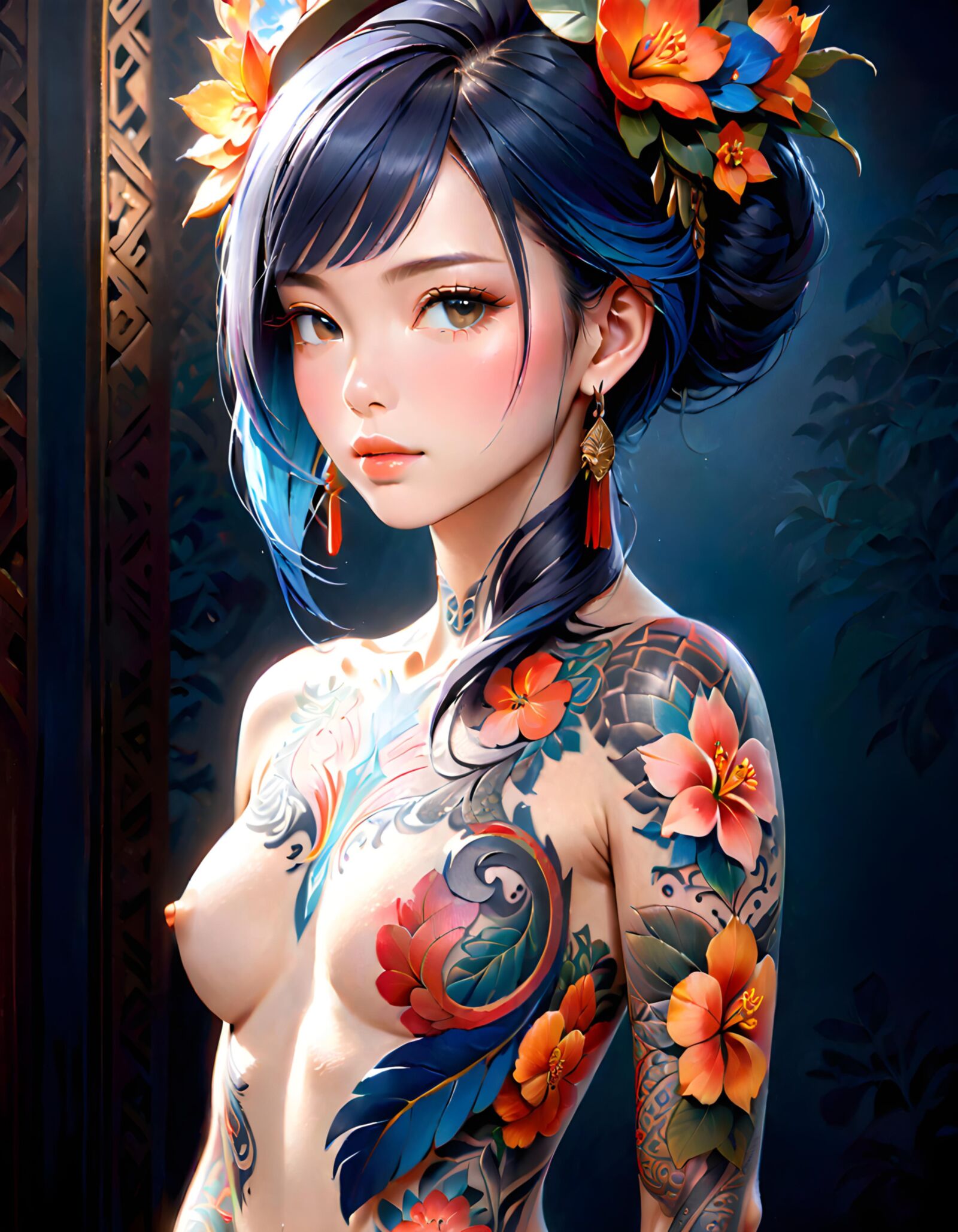 Chica de anime tatuada