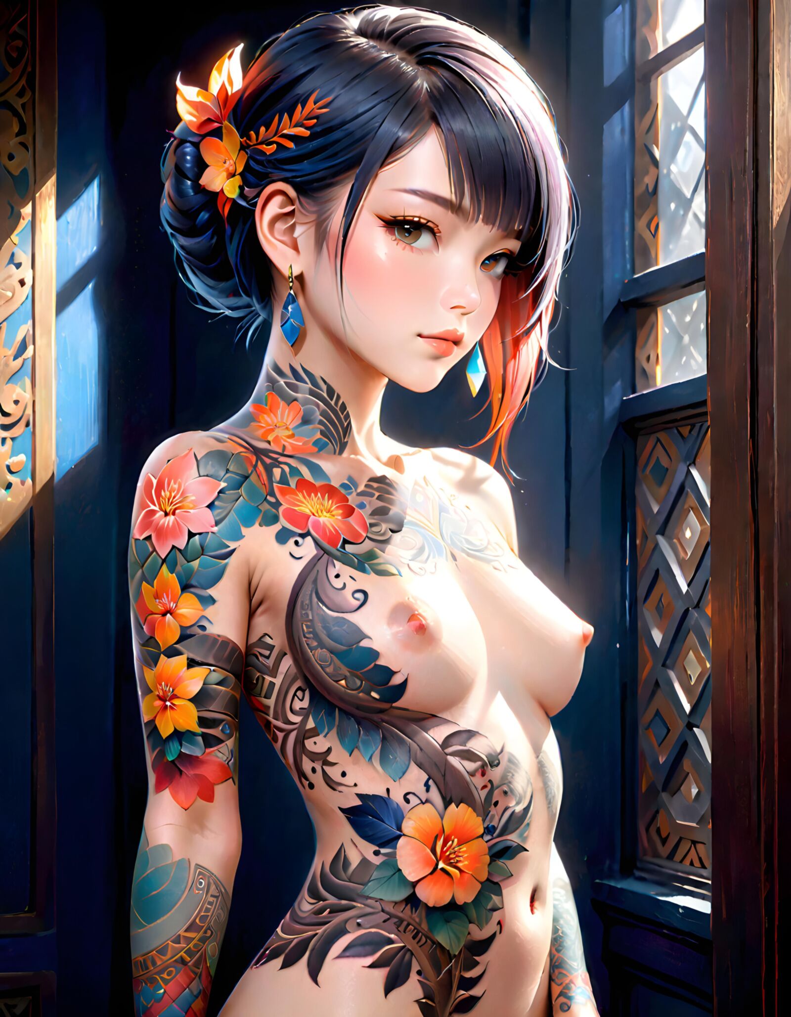 Chica de anime tatuada