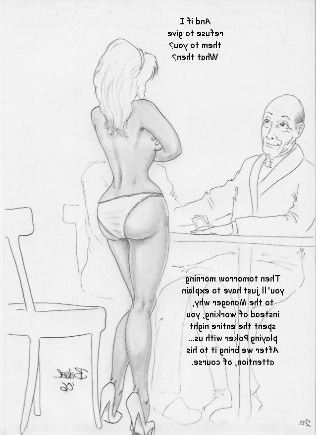 Erotic cartoon The Game Jenny plays Poker by Biker