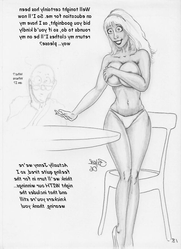 Erotic cartoon The Game Jenny plays Poker by Biker