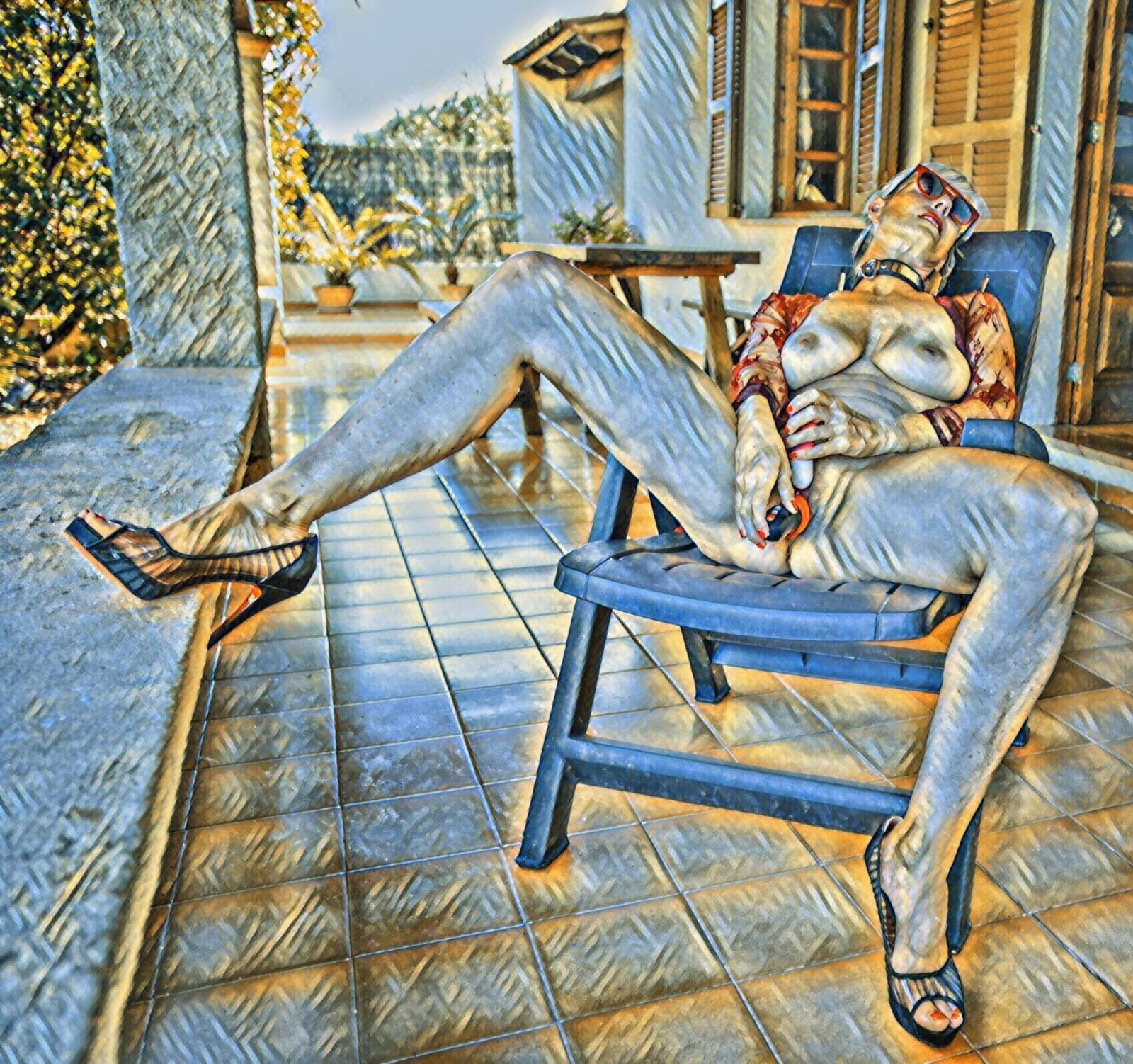 Sexy Balkon Damen