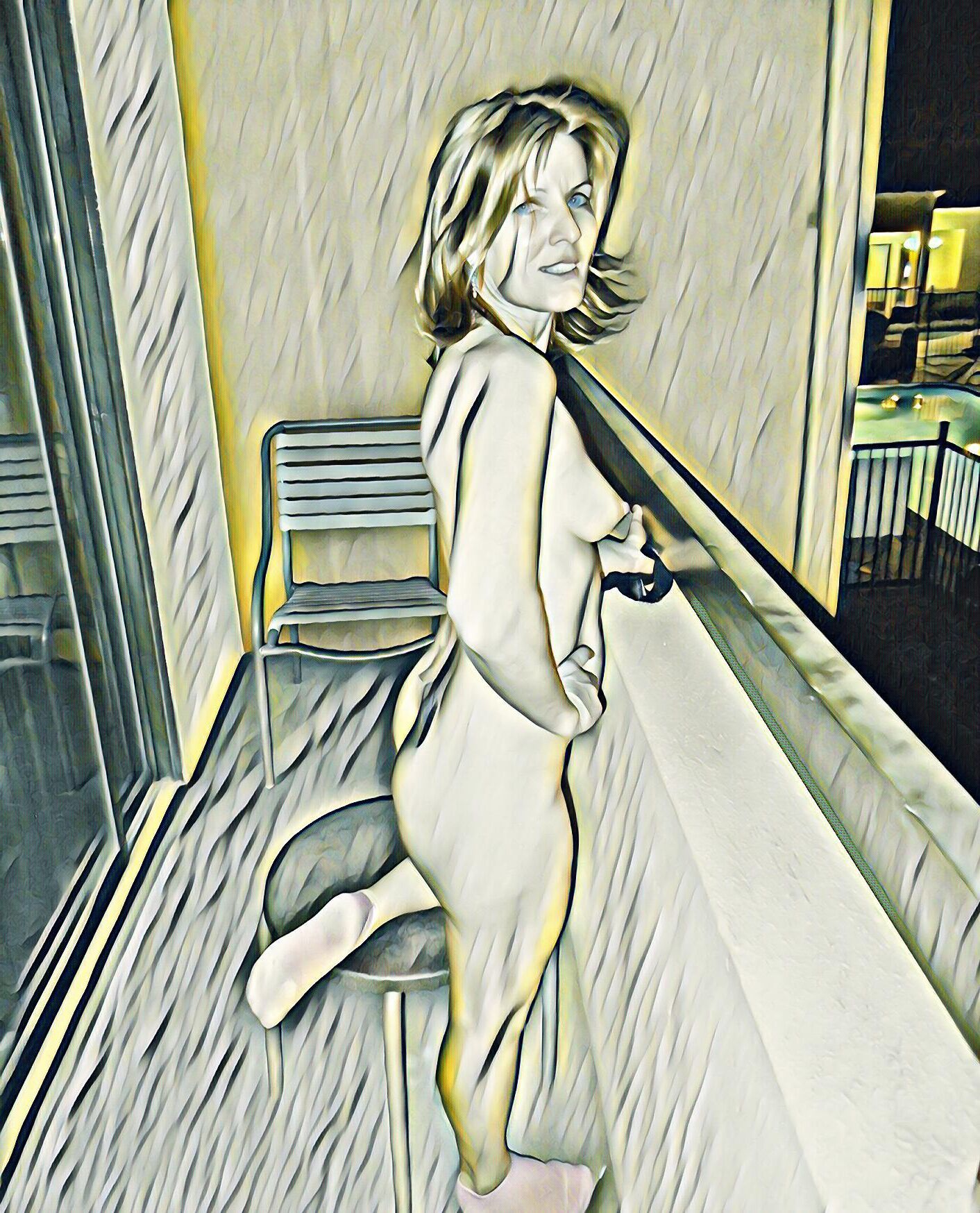 Sexy Balkon Damen
