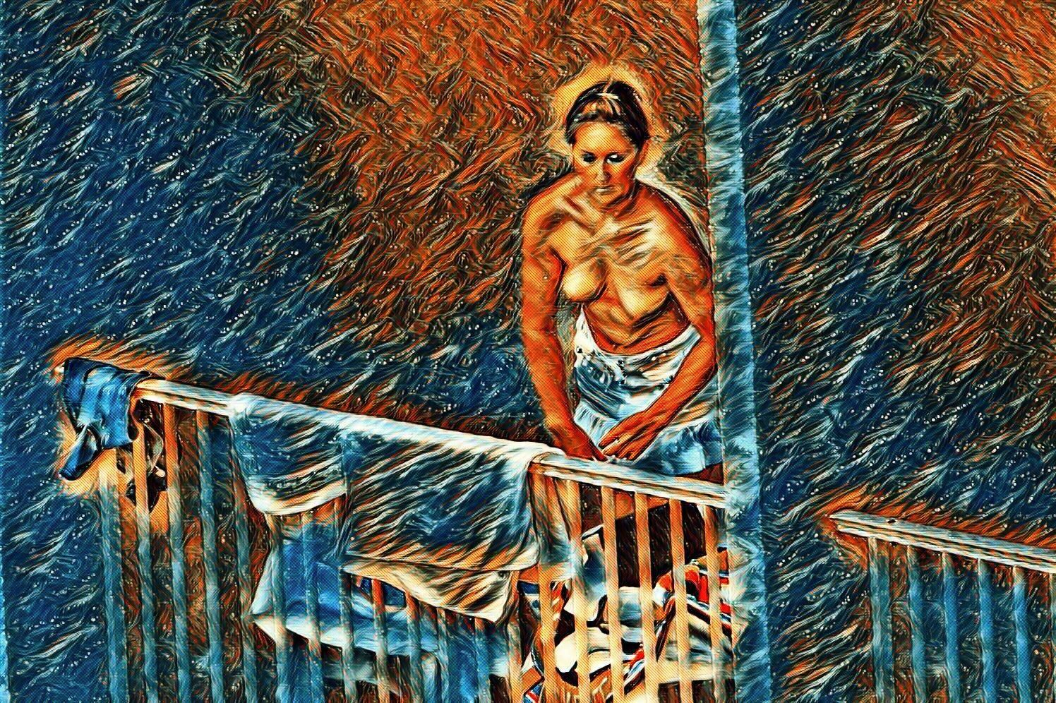 Sexy Balkon Damen