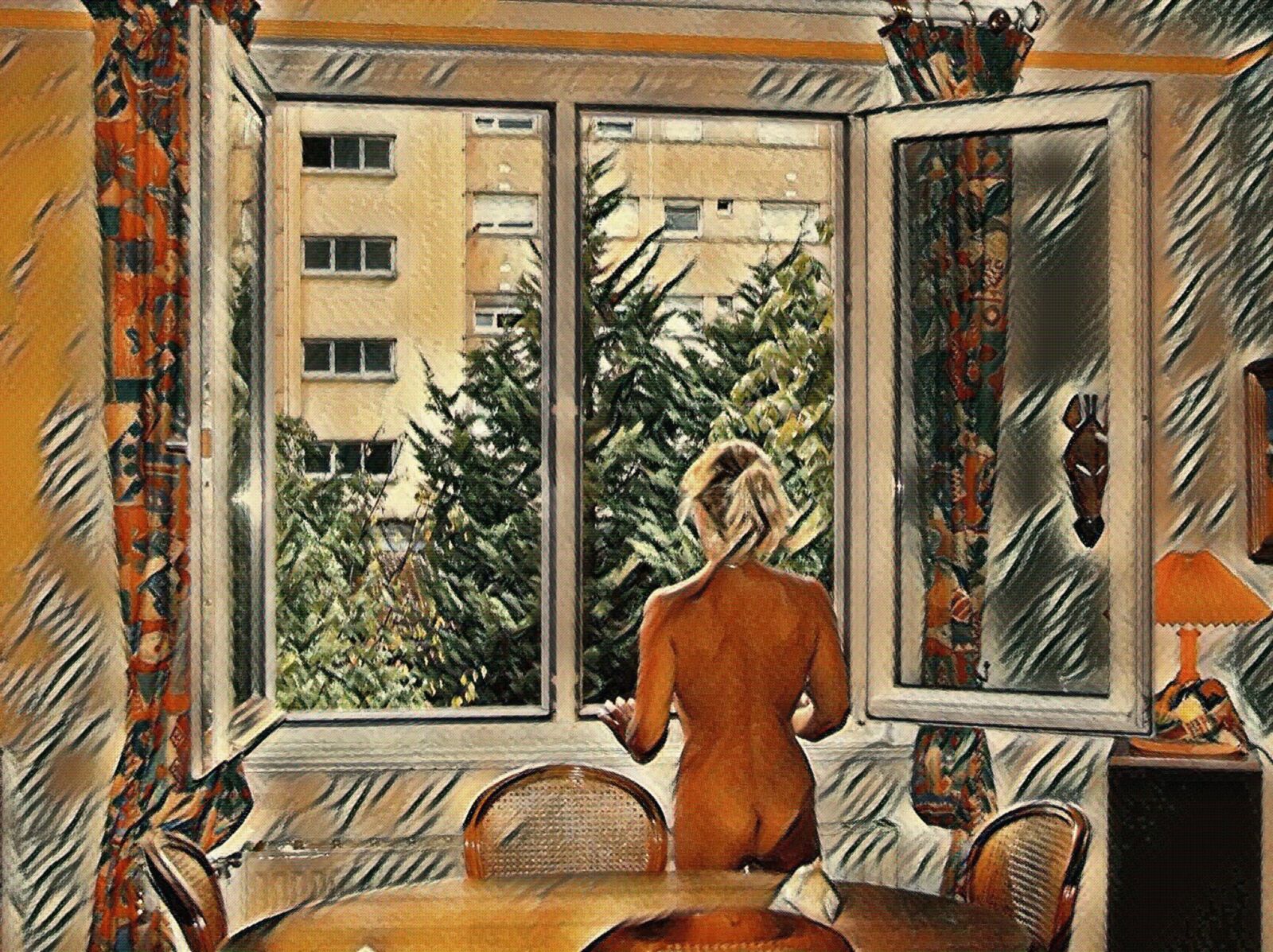 filles chaudes dans les fenêtres