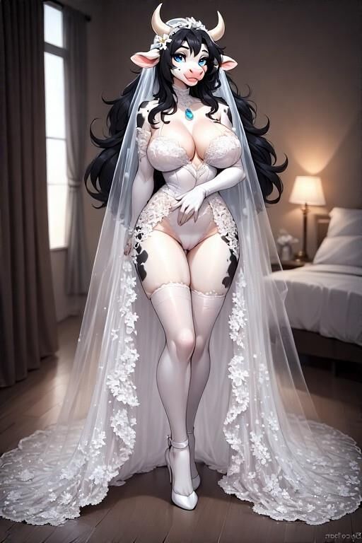 ブライダル毛皮の牛