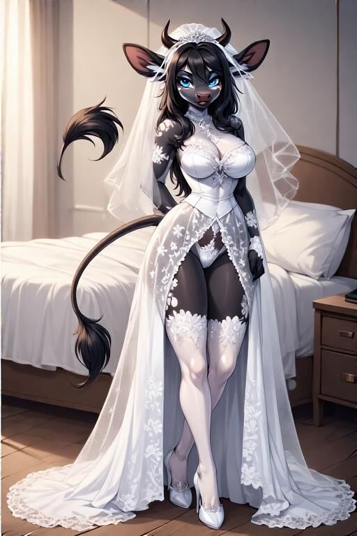 ブライダル毛皮の牛
