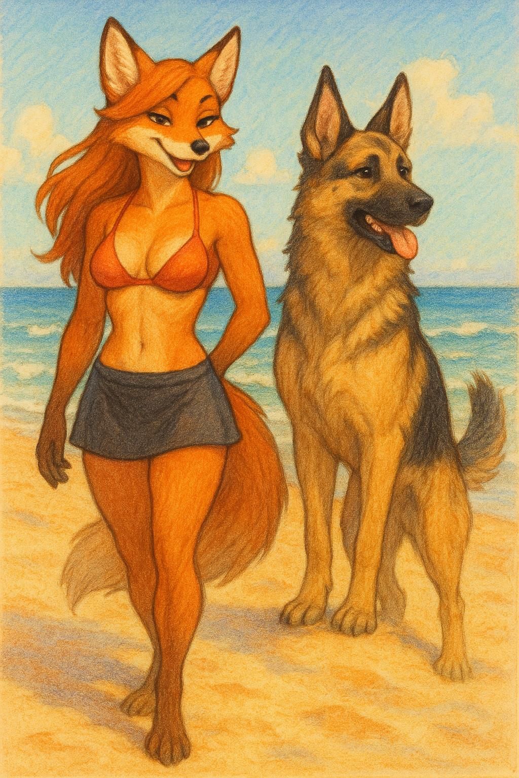 AI foxes vixens having fun
