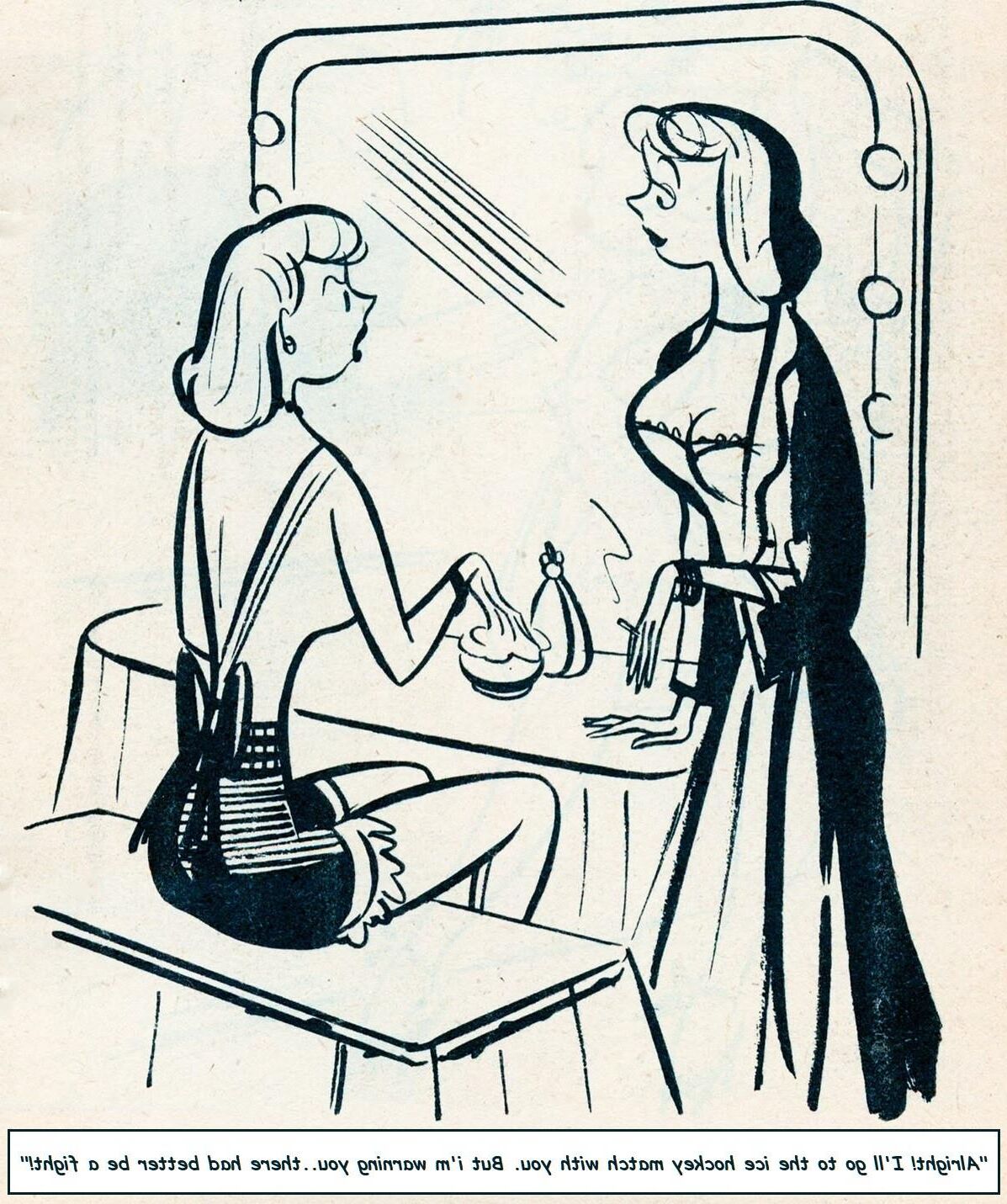 Women watching men fight (Art) 