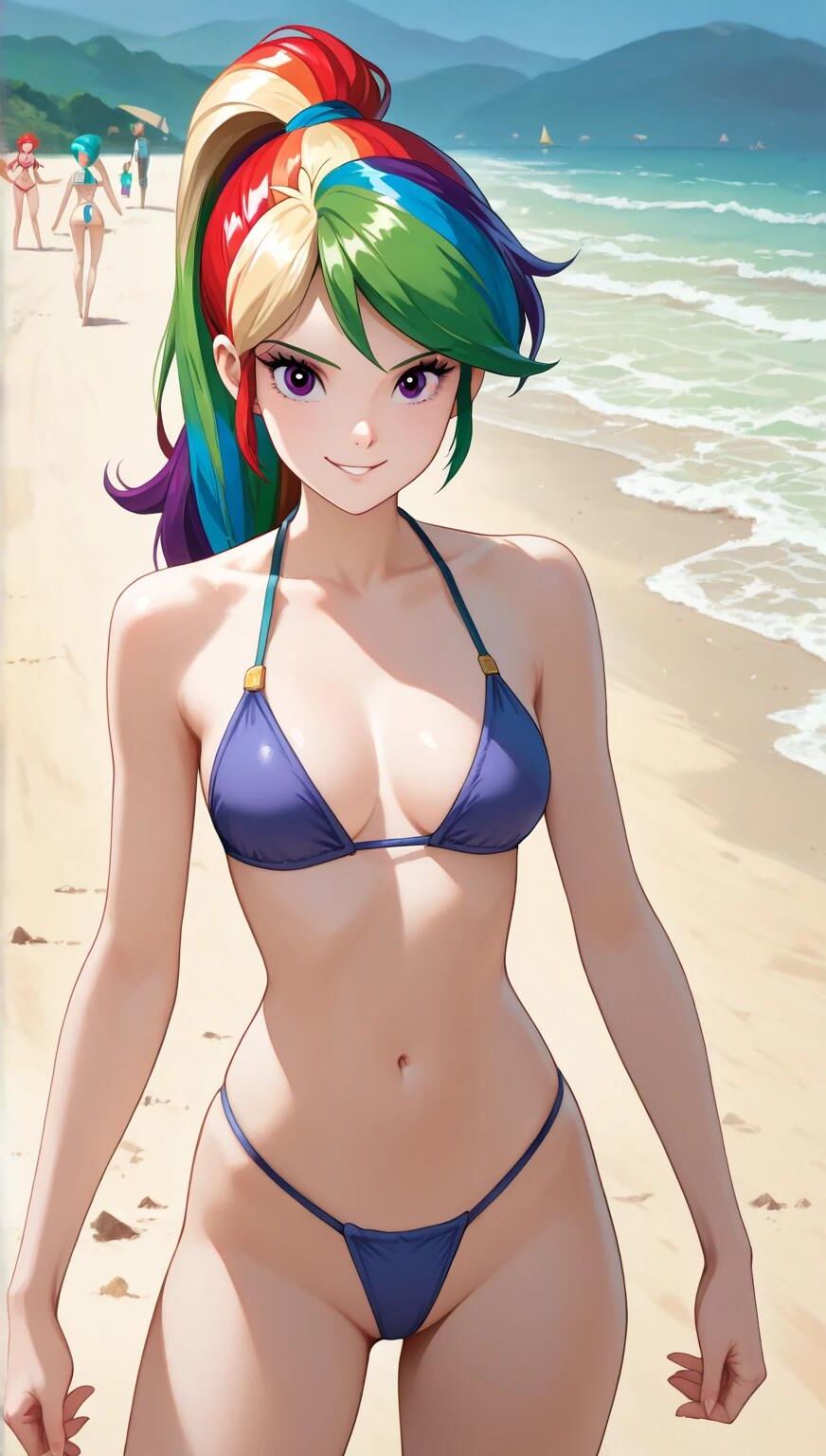 Sexy Regenbogenhaare Mädchen